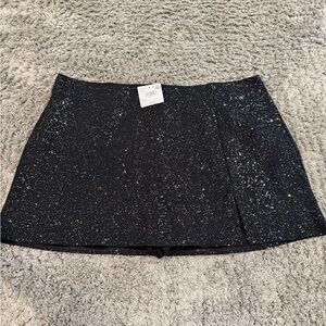 American Eagle Black Glitter Skort